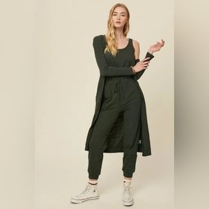 NWT Listicle Medium Jumpsuit with Cardigan
